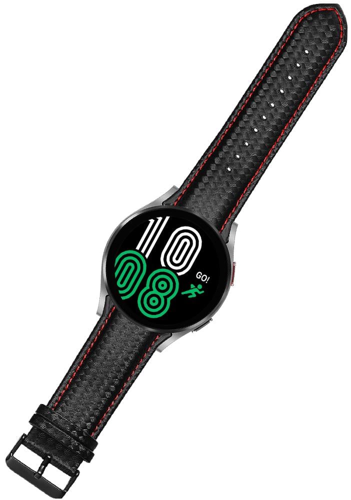 Ремінець шкіряний Carbon для Galaxy Watch 4 44 мм Black/Red (23508-44) Ремінець шкіряний Carbon для Galaxy Watch 4 44 мм Black/Red (23508-44)