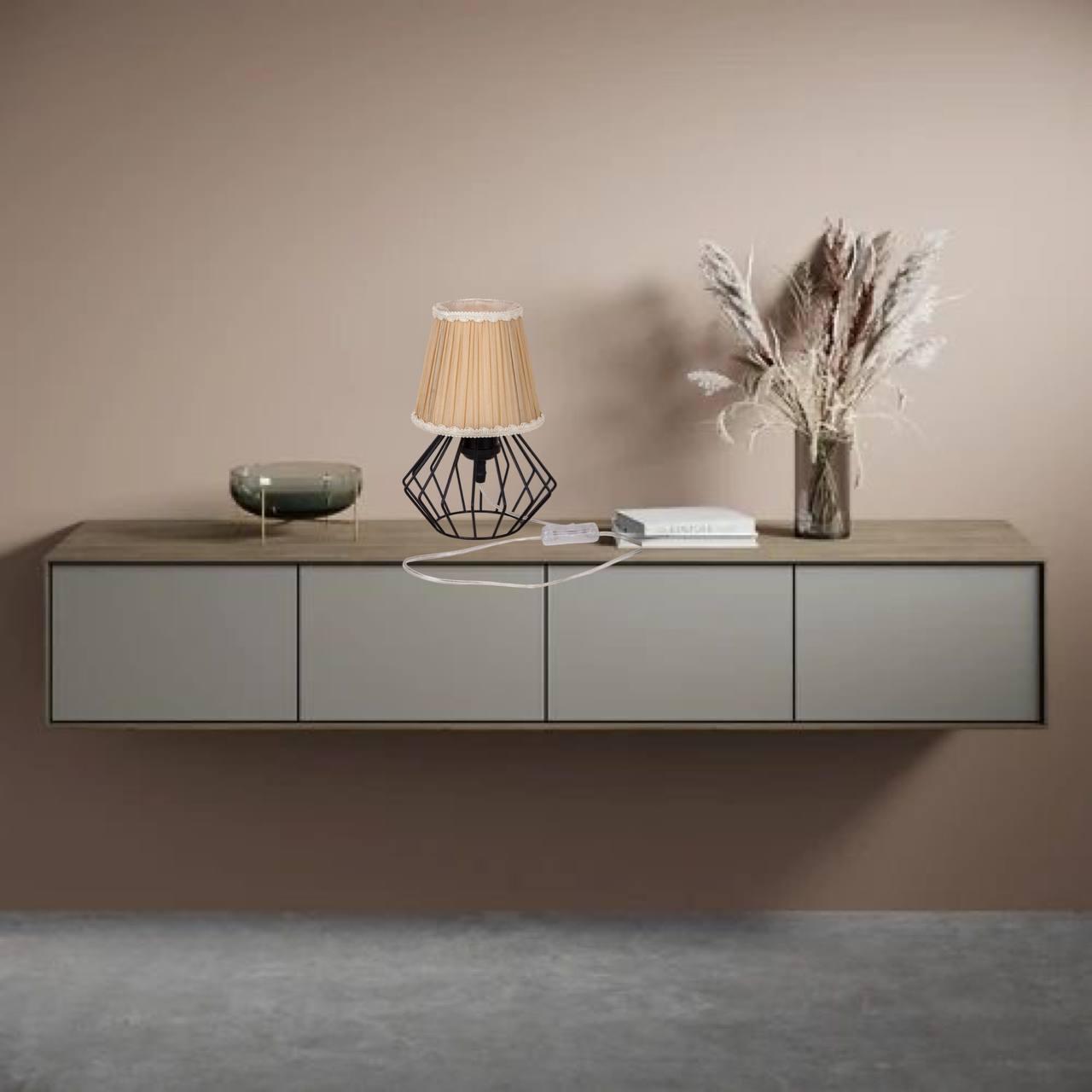 Лампа/нічник настільна з абажуром Коричневий (56-T108F04 BK+IV) - фото 3 Лампа/нічник настільна з абажуром Коричневий (56-T108F04 BK+IV) - фото 3