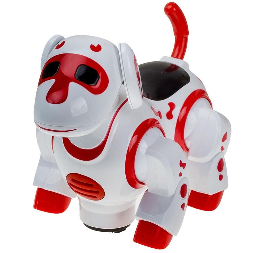 Інтерактивна іграшка Собака-Робот від 3 батарейок рухає головою/хвостом і лапками Біло-червоний (28443730)