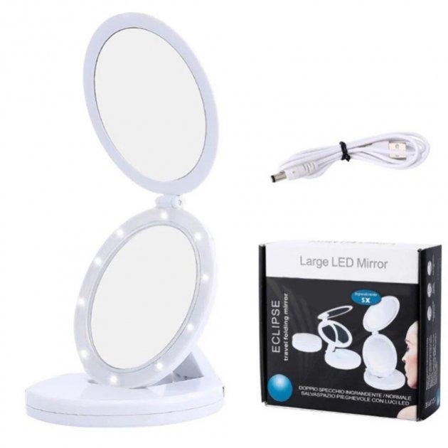 Дзеркало з підсвічуванням та двома поверхнями Large LED Mirror Eclipse W0-29 (MD14849) - фото 6