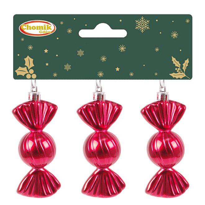 Набор новогодних подвесок Flora Конфетка 9 см 3 шт. (43247) Набор новогодних подвесок Flora Конфетка 9 см 3 шт. (43247)