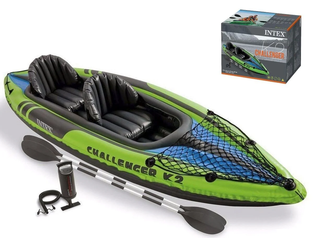 Надувна байдарка човен Intex Challenger K4 68306 NP з веслами 351х76х38 см Green (11051027) - фото 4 Надувна байдарка човен Intex Challenger K4 68306 NP з веслами 351х76х38 см Green (11051027) - фото 4