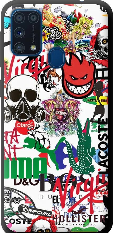 Чехол на Samsung Galaxy M31 M315F Many different logos (4022b-1907-42517)