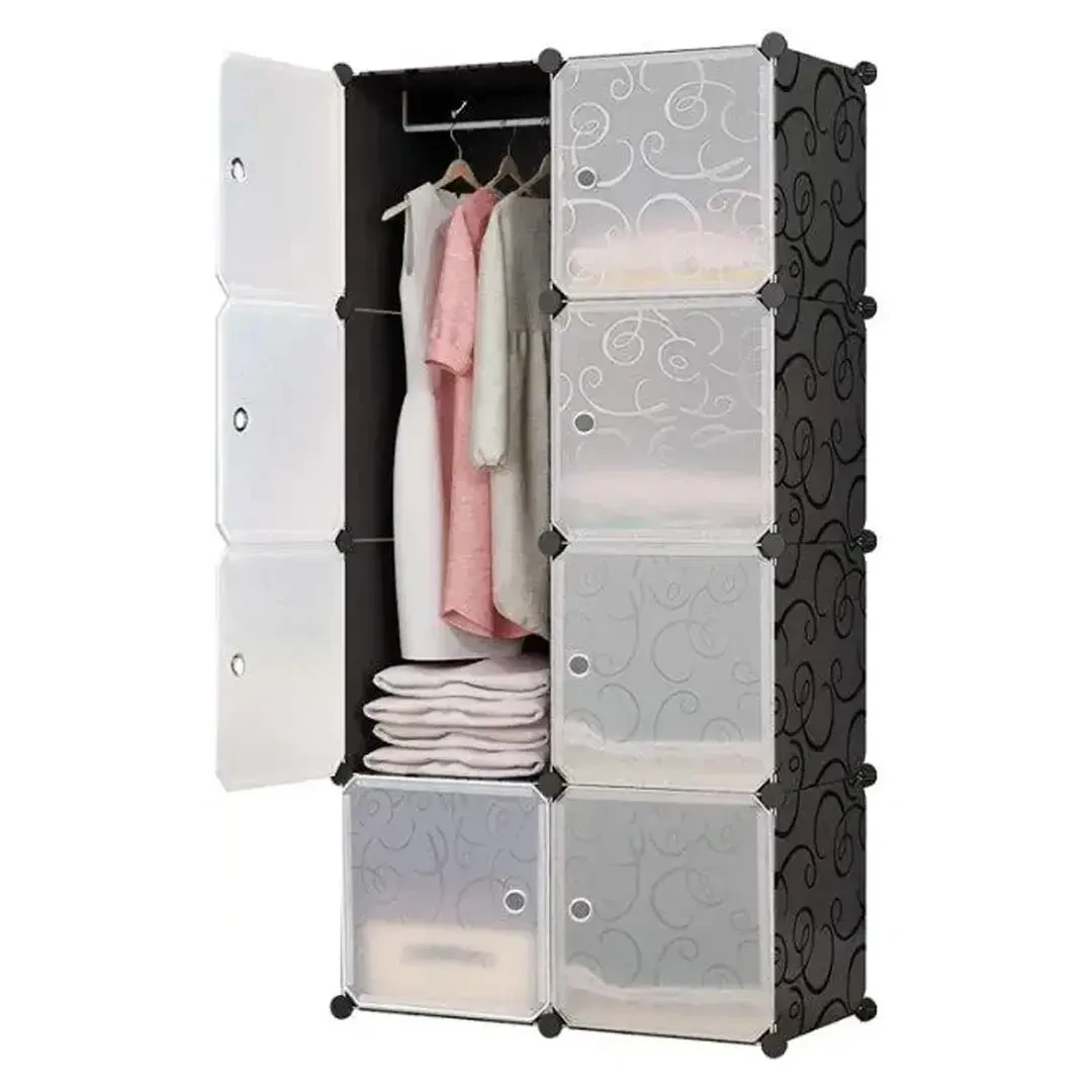 Шкаф складной Storage Cube Cabinet 75х37х145 см Черный (2475326635)