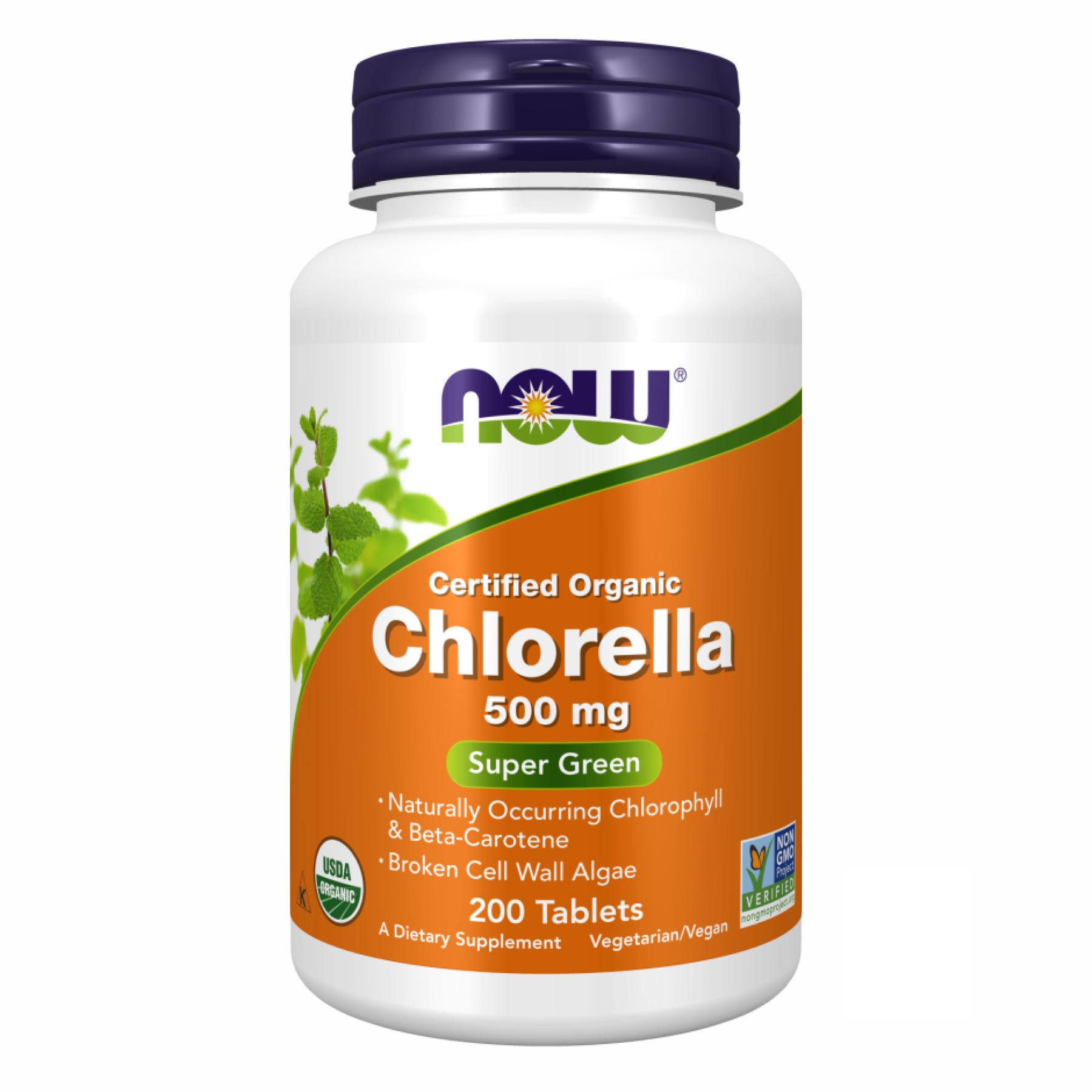 Натуральная добавка Organic Chlorella 500 mg 200 tabs (2022-10-0078)