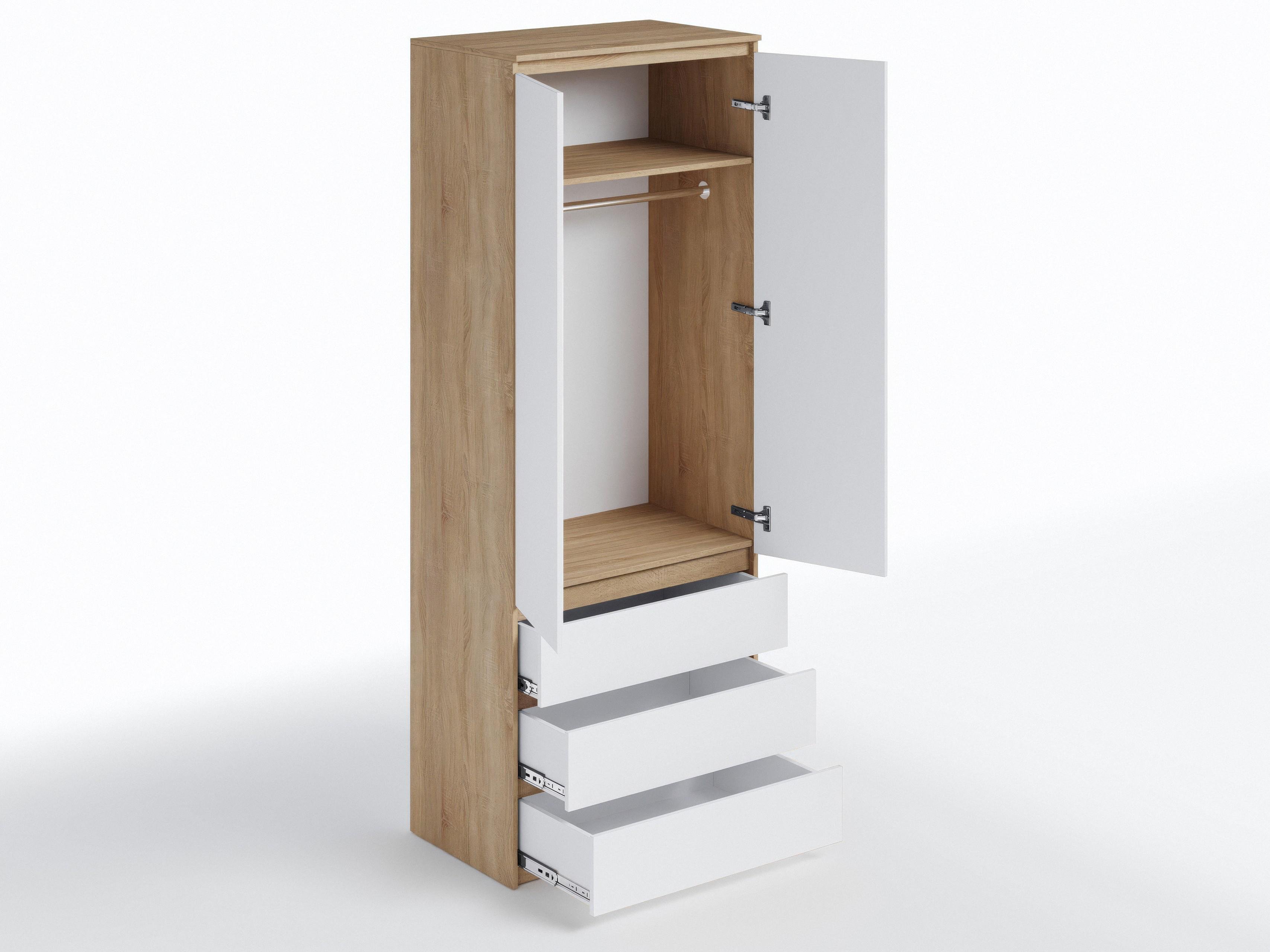 Комплект меблів у вітальню шафа T-211/тумба телевізійна FT-223/комод FT-215 3003х502х2117 мм Дуб Сонома/Білий - фото 2 Комплект меблів у вітальню шафа T-211/тумба телевізійна FT-223/комод FT-215 3003х502х2117 мм Дуб Сонома/Білий - фото 2