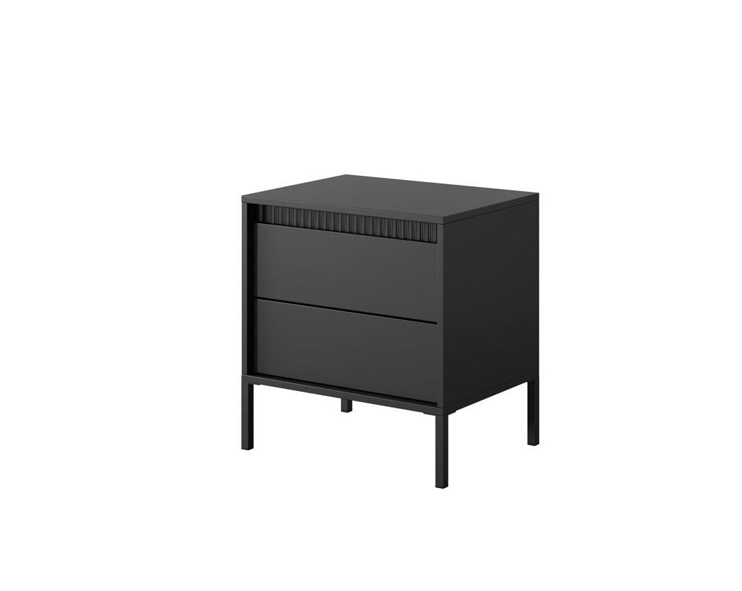 Тумба прикроватная Perfect Home Senso 2S/53 с 2 ящиками Черный (PFH-092036)