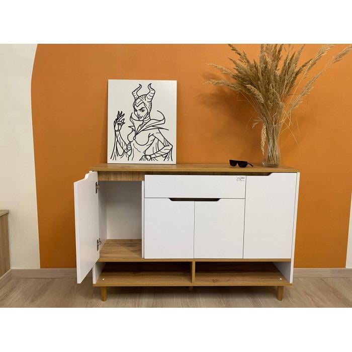 Комод с дверцами и ящиком без ручек Салливан Т-2 1200x330x830 мм Антрацит - фото 5