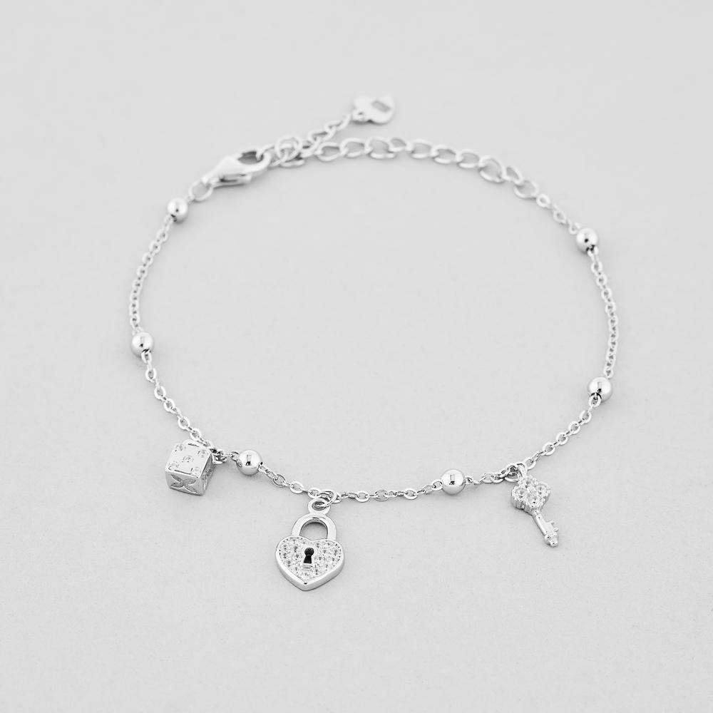 Браслет серебряный Minimal Замкнутое сердце (550117б)