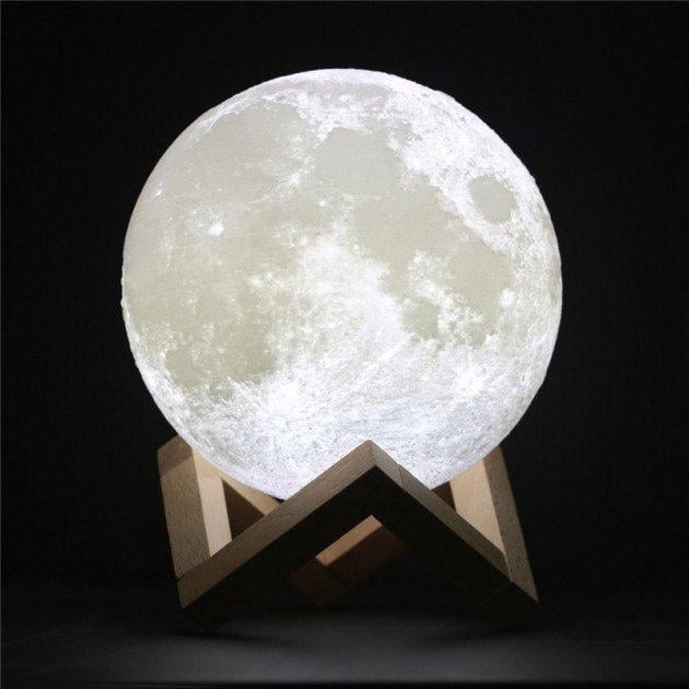 Ночник в виде луны 3D Moon Light сенсорный на 3 режима подсветки 15 см (1167910487) - фото 4