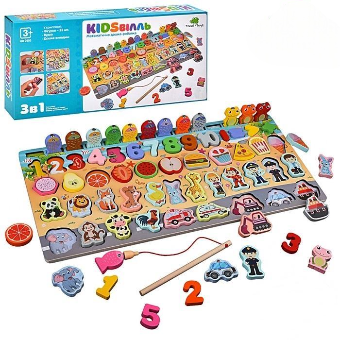 Доска-центр детская развивающая Limo toy MD 2903 Kidsвилль магнитная рыбалка/вкладыши (88142)