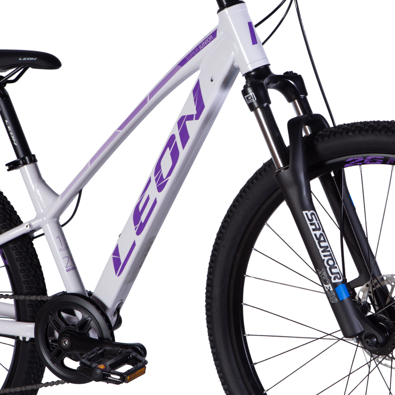Велосипед подростковый Leon SUPER JUNIOR DD CS AL 26" 13" 2025 Белый/Сиреневый - фото 5 Велосипед подростковый Leon SUPER JUNIOR DD CS AL 26" 13" 2025 Белый/Сиреневый - фото 5