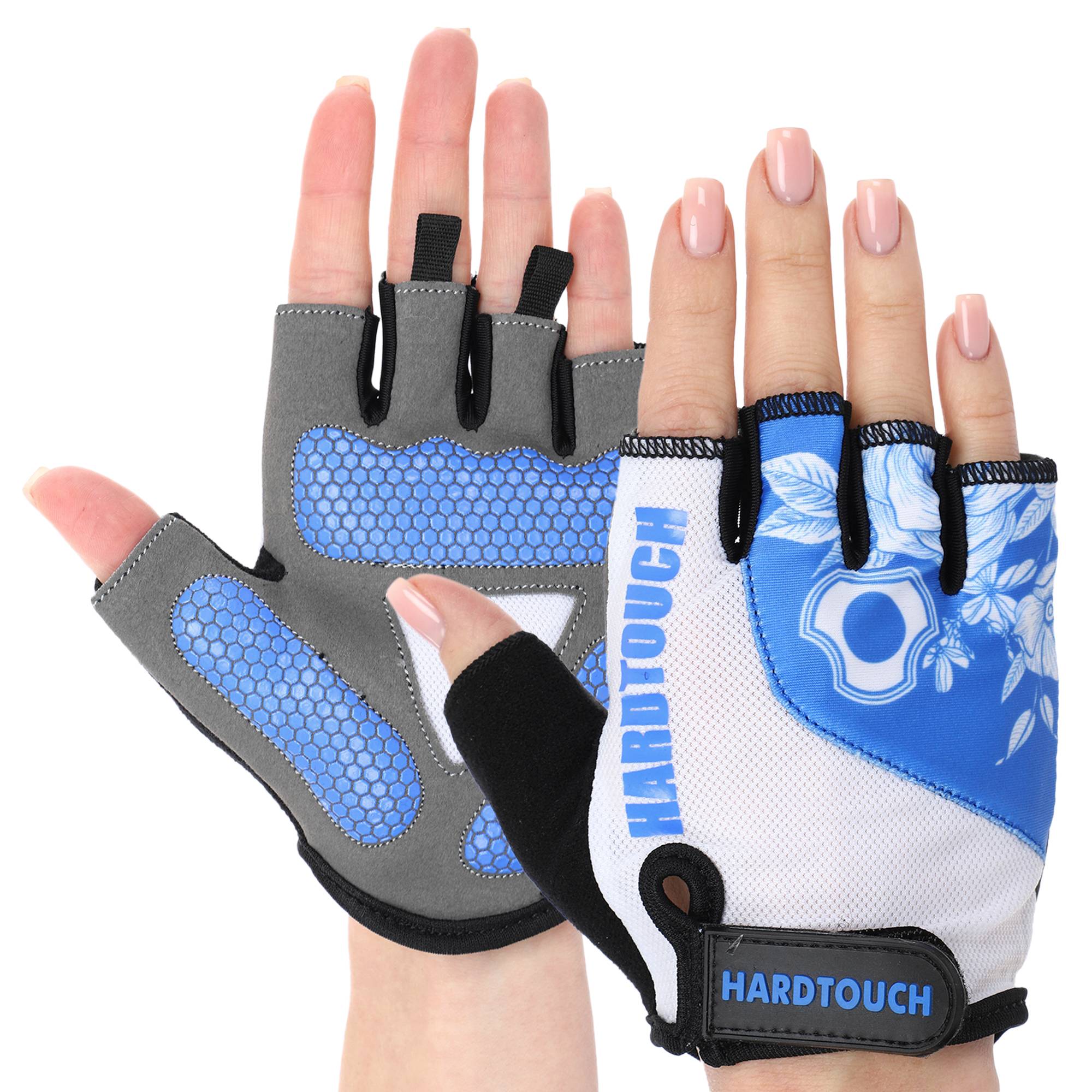 Перчатки для фитнеса и тренировок Hard Touch FG-9524 L Черно-белый-синий (660579d8603cfc2ebb486ab4)