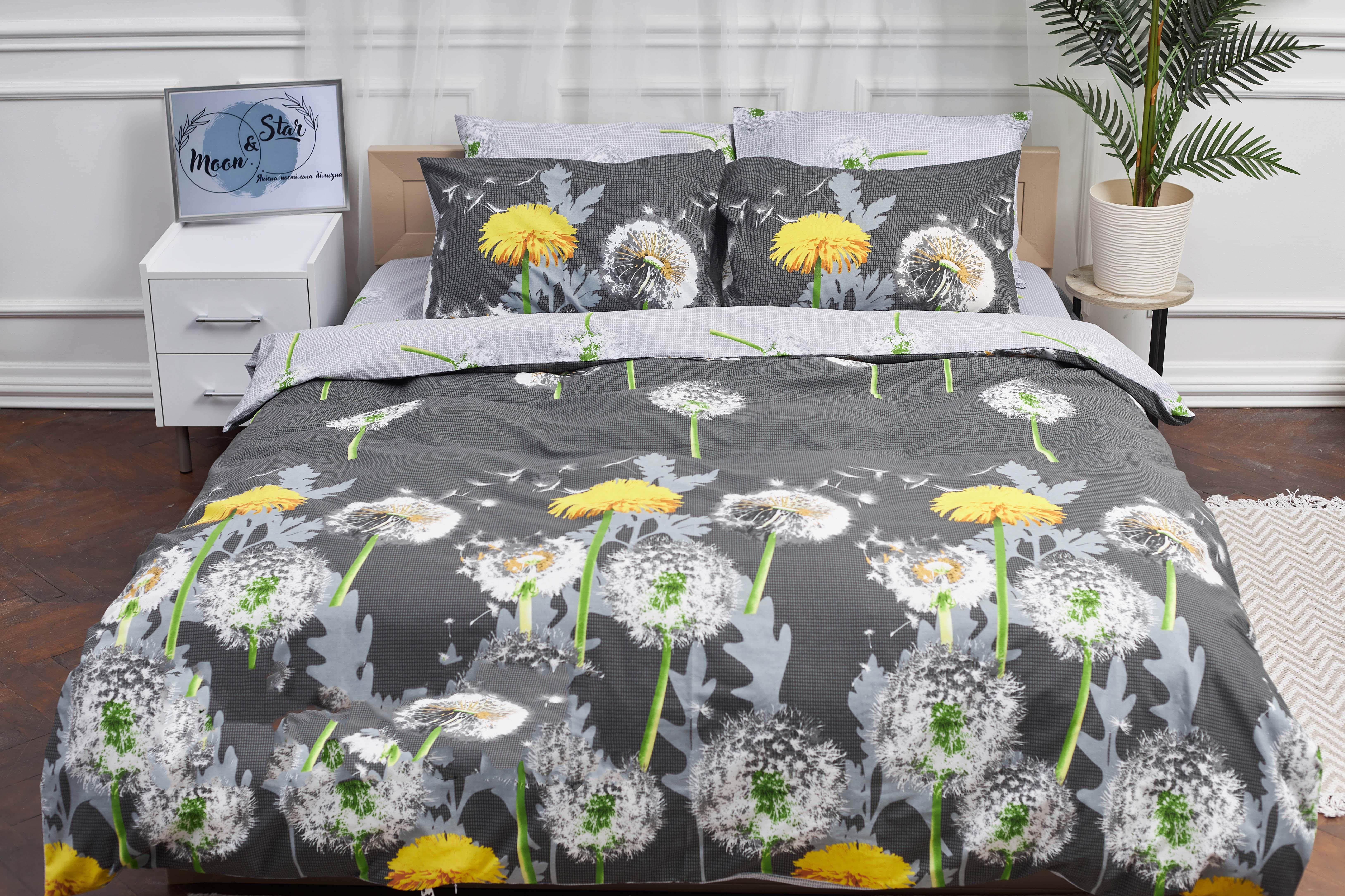 Пододеяльник Moon&Star Gold Люкс Dandelion бязь евро полуторный 160х220 см (MS-870000016)