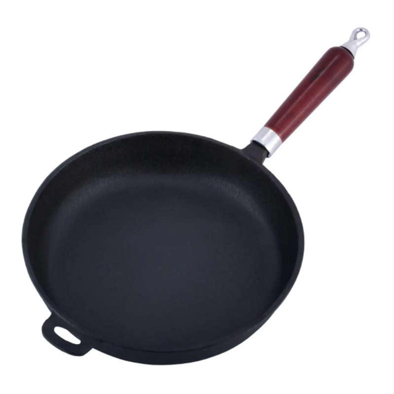 Сковорода чугунная Kamille KM-4811V с деревянной ручкой для индукции и газа 26,5 см (NA002174) - фото 1 Сковорода чугунная Kamille KM-4811V с деревянной ручкой для индукции и газа 26,5 см (NA002174) - фото 1