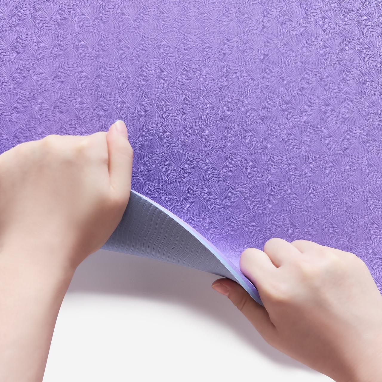 Коврик для фитнеса и йоги Gemini Pro GE-6PURV TPE/TC 6 мм (14729327) - фото 4