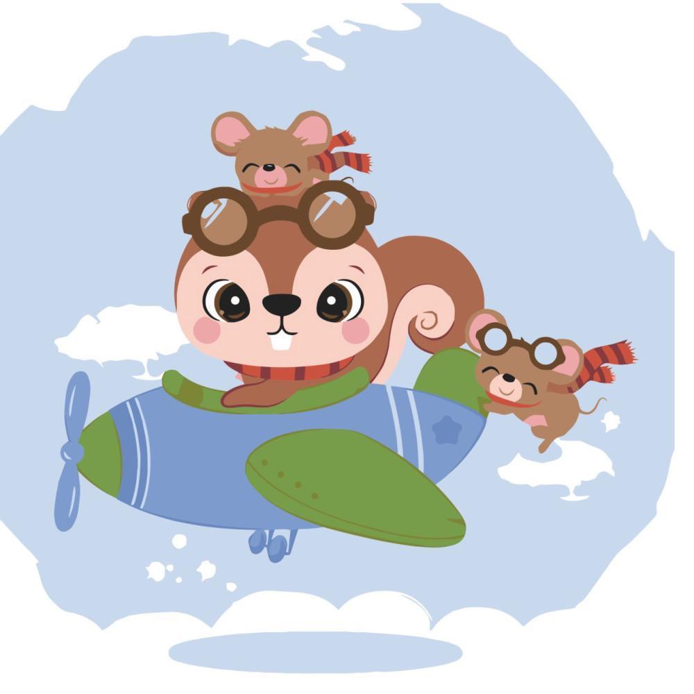 Картина за номерами Strateg Преміум Вуханьчики на літаку з лаком 30х30 см (ES050)