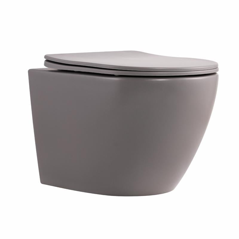 Унітаз підвісний Qtap Robin Ultra Quiet QT13332381АSSG Stone з сидінням Slim Duroplast Soft-close Quick Release 490x365x325 мм Сірий (SD00054282)