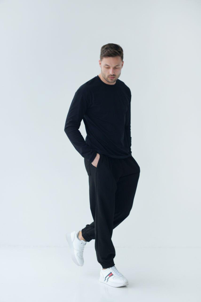 Лонгслів чоловічий Базовий р. 52-54 Чорний (14-3308 2) - фото 5 Лонгслів чоловічий Базовий р. 52-54 Чорний (14-3308 2) - фото 5