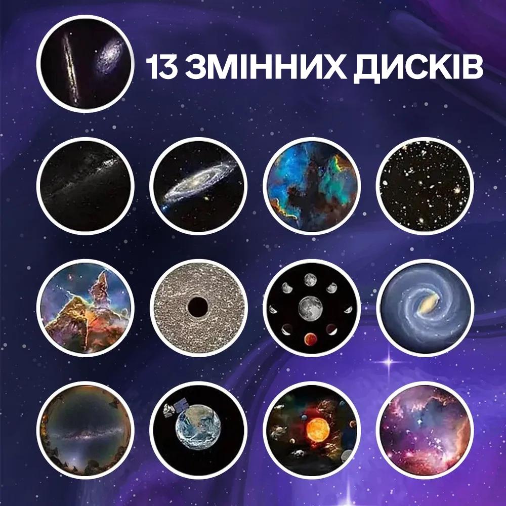 Ночник-проектор звездного неба планетарий Galaxy Projector 360° с 13 космическими слайдами и таймером сна. - фото 10 Ночник-проектор звездного неба планетарий Galaxy Projector 360° с 13 космическими слайдами и таймером сна. - фото 10