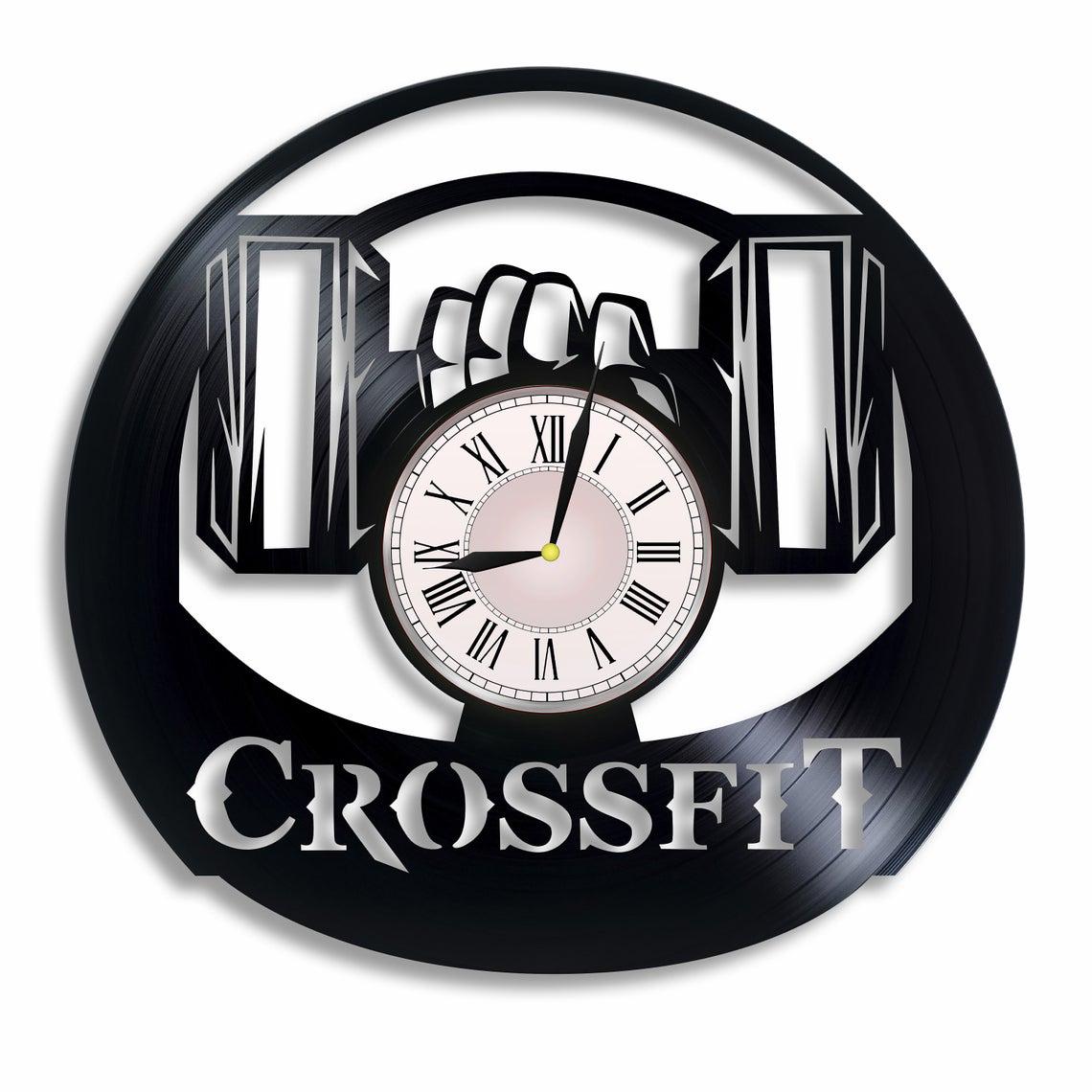 Часы настенные Кроссфит 2384 из виниловой пластинки