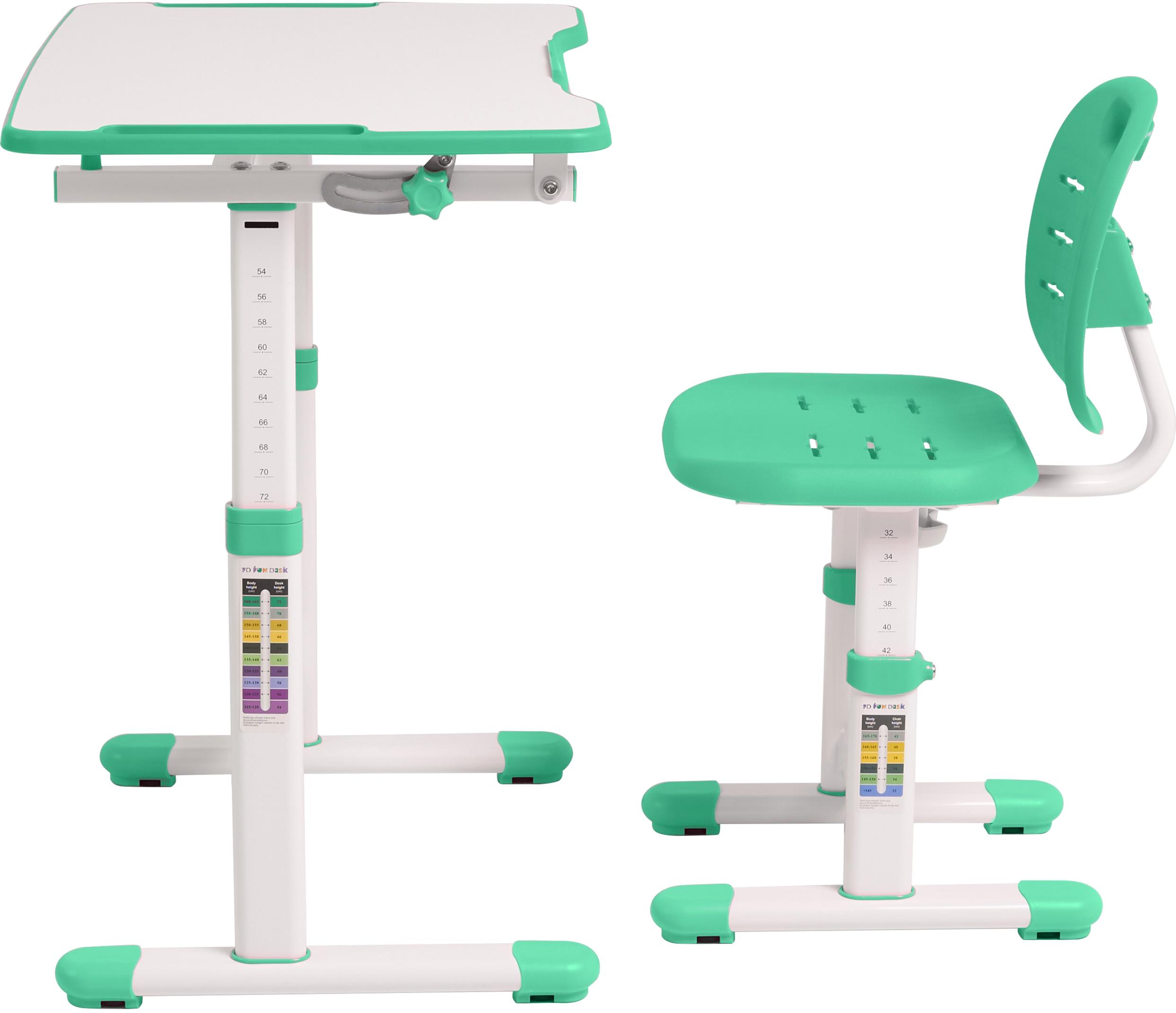 Комплект FunDesk Omino школьная парта/стул с настольной лампой Green (3866333) - фото 6 Комплект FunDesk Omino школьная парта/стул с настольной лампой Green (3866333) - фото 6