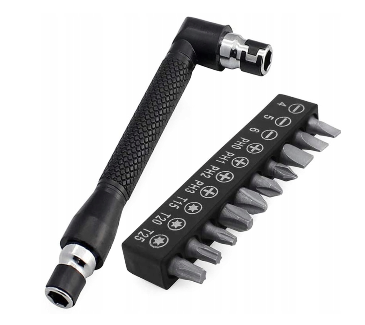 Набір викрутка кутова та насадки 11в1 (740)