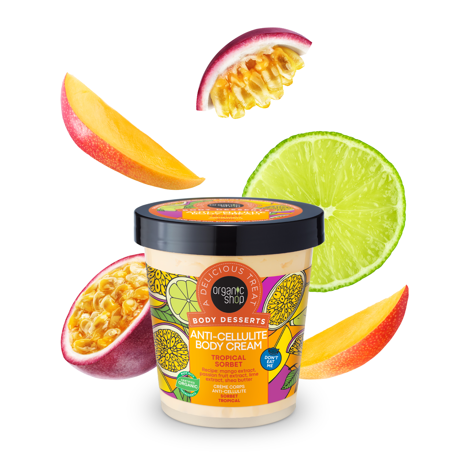 Крем для тіла Organic Shop Body Desserts TROPICAL SORBET антицелюлітний 450 мл (4743318143347)