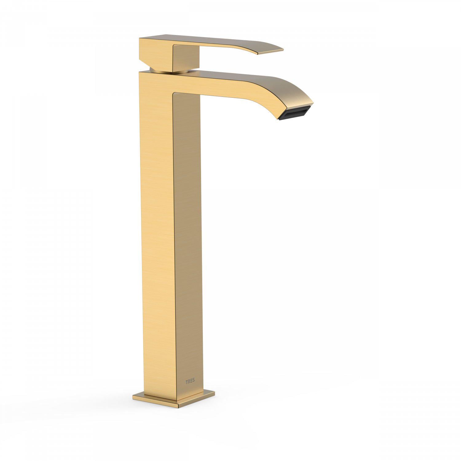 Смеситель для умывальника Tres Cuadro 00681001OM высокий однорычажный Золотой (113366)