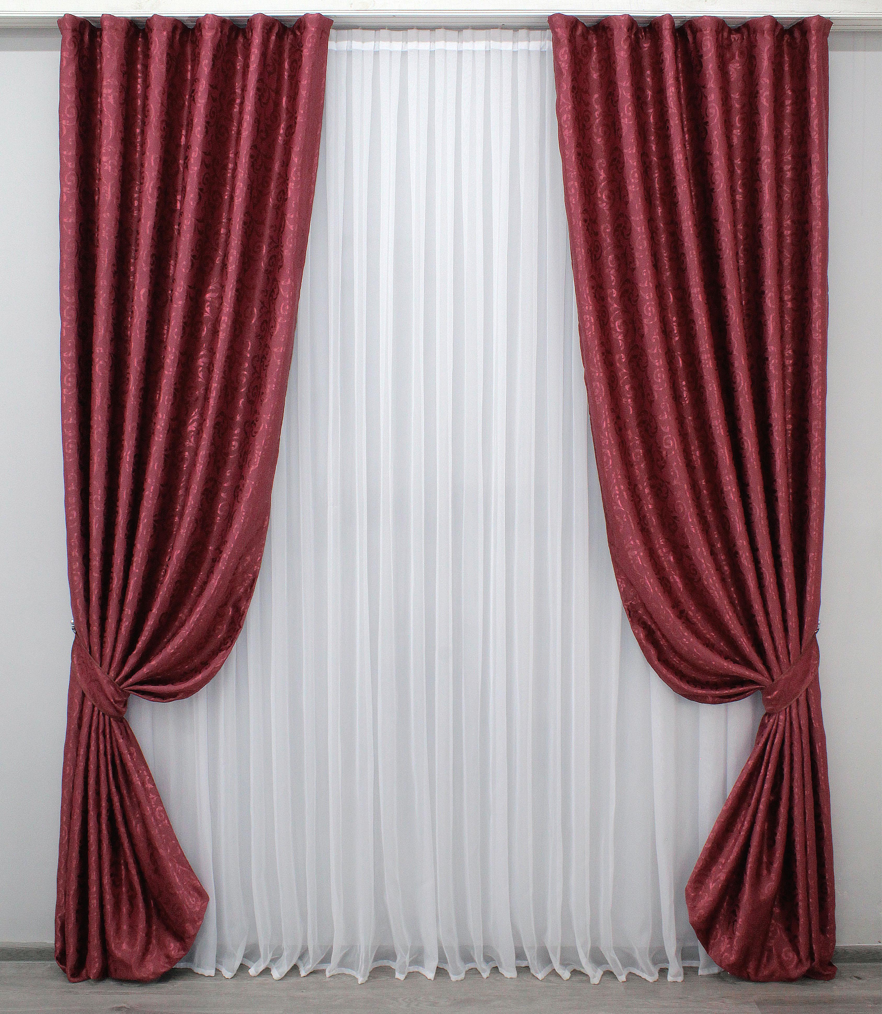 Комплект готовых штор VR-Textil Блэкаут № 1099ш 100х270 см 2 шт. Бордовый (31-623)