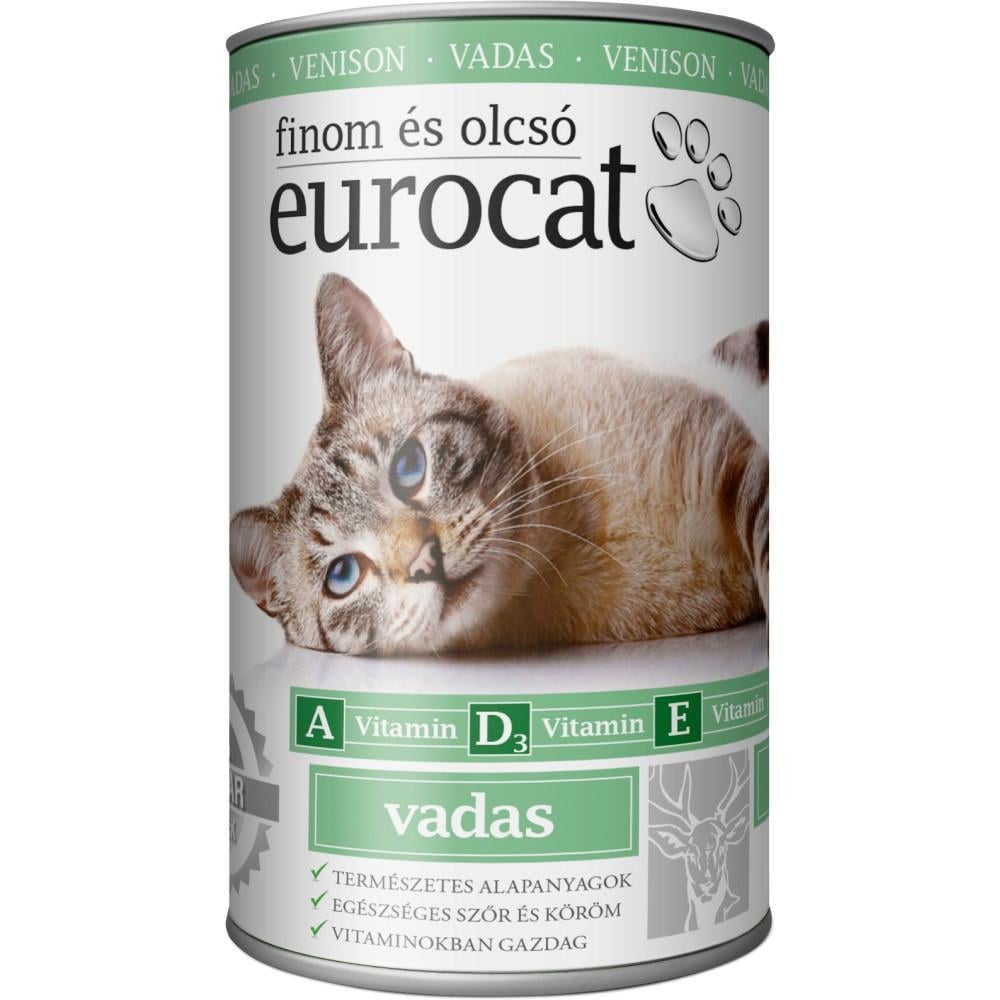Корм влажный для котов EuroCat Venison кусочки в желе с олениной 415 г (2437796732)