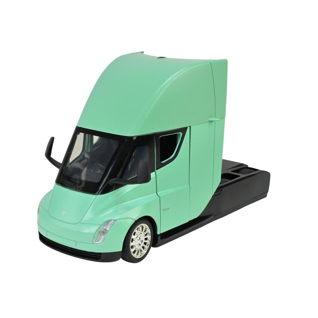 Машинка металлическая AP7731 Автопром Tesla semi truck head 1:24 свет звук открытия двери в коробке Мятный (6900001201946)