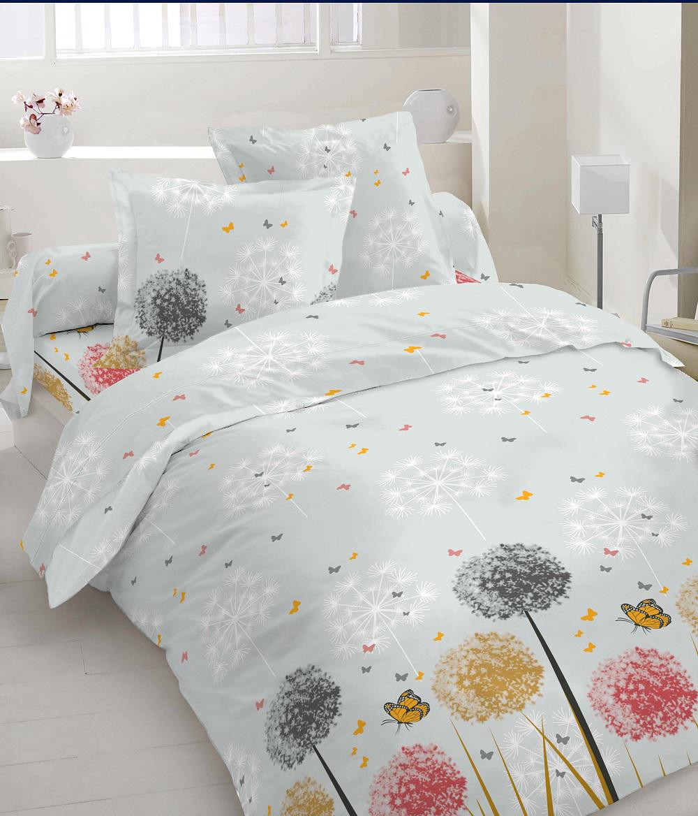 Комплект постельного белья Zastelli 40-1440 Light Grey Одуванчики бязь полуторный 145х210 см Разноцветный (21178)