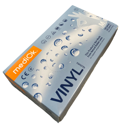 Перчатки MediOk виниловые M 100 шт. Прозрачный (6-041011) - фото 1