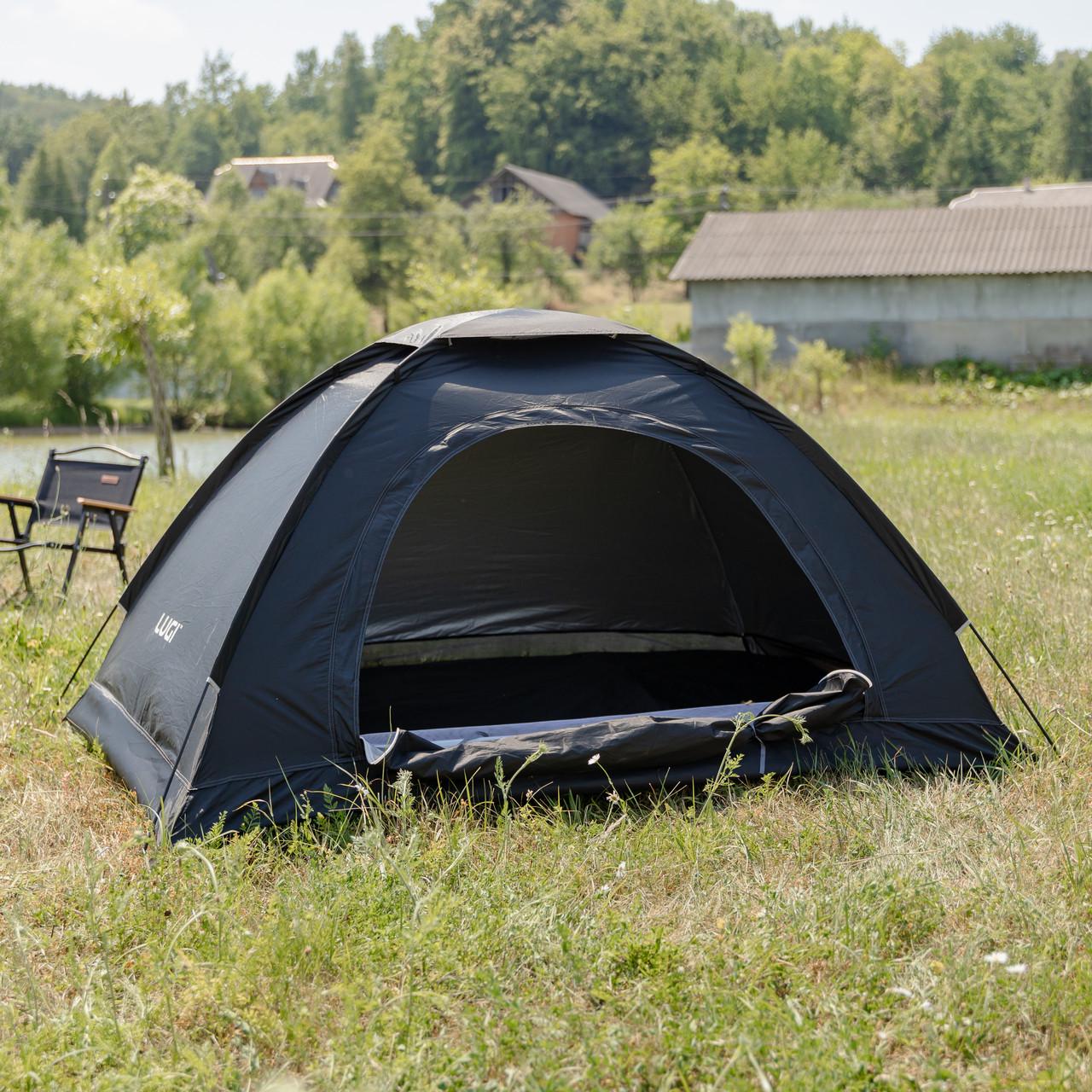 Палатка туристическая двухместная 200х150х120 см Черный (LU-025B)