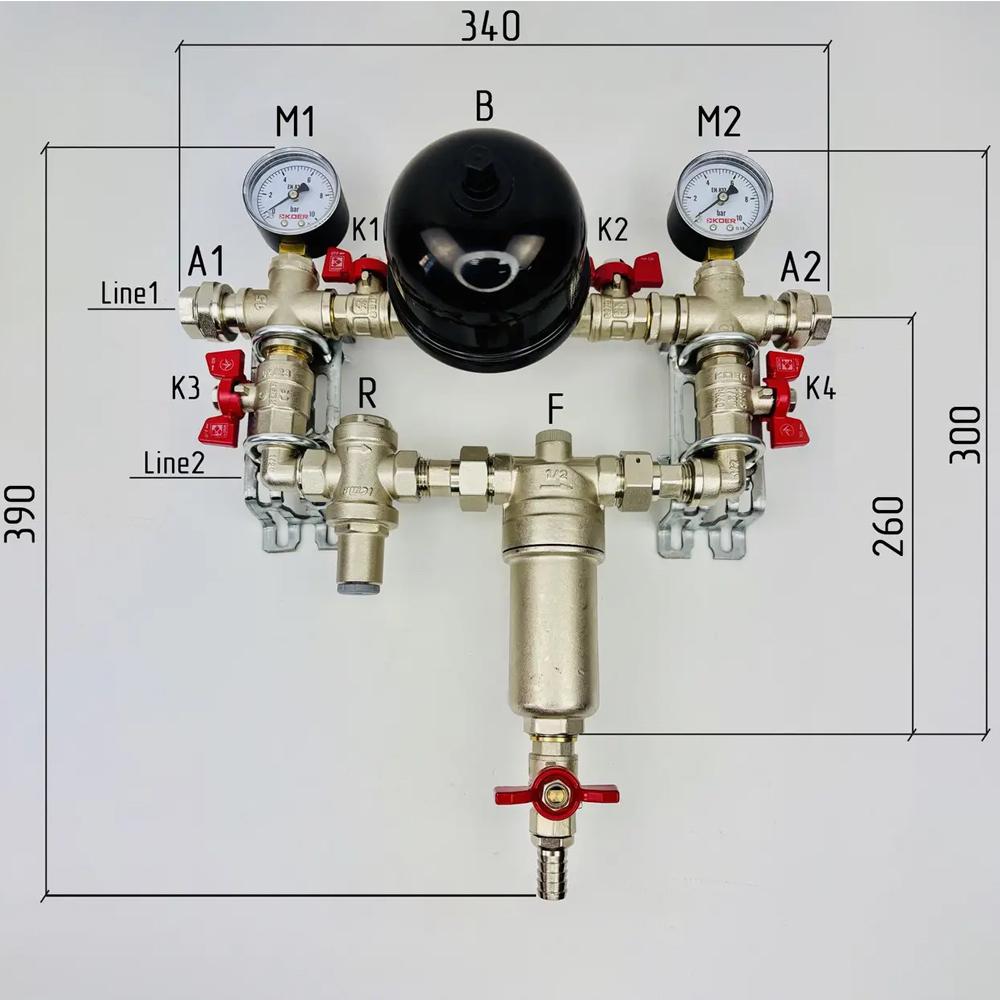 Комплект подключения холодной воды Kvant Laboratory SET09 Boiler Series 1/2" (SET09) - фото 3