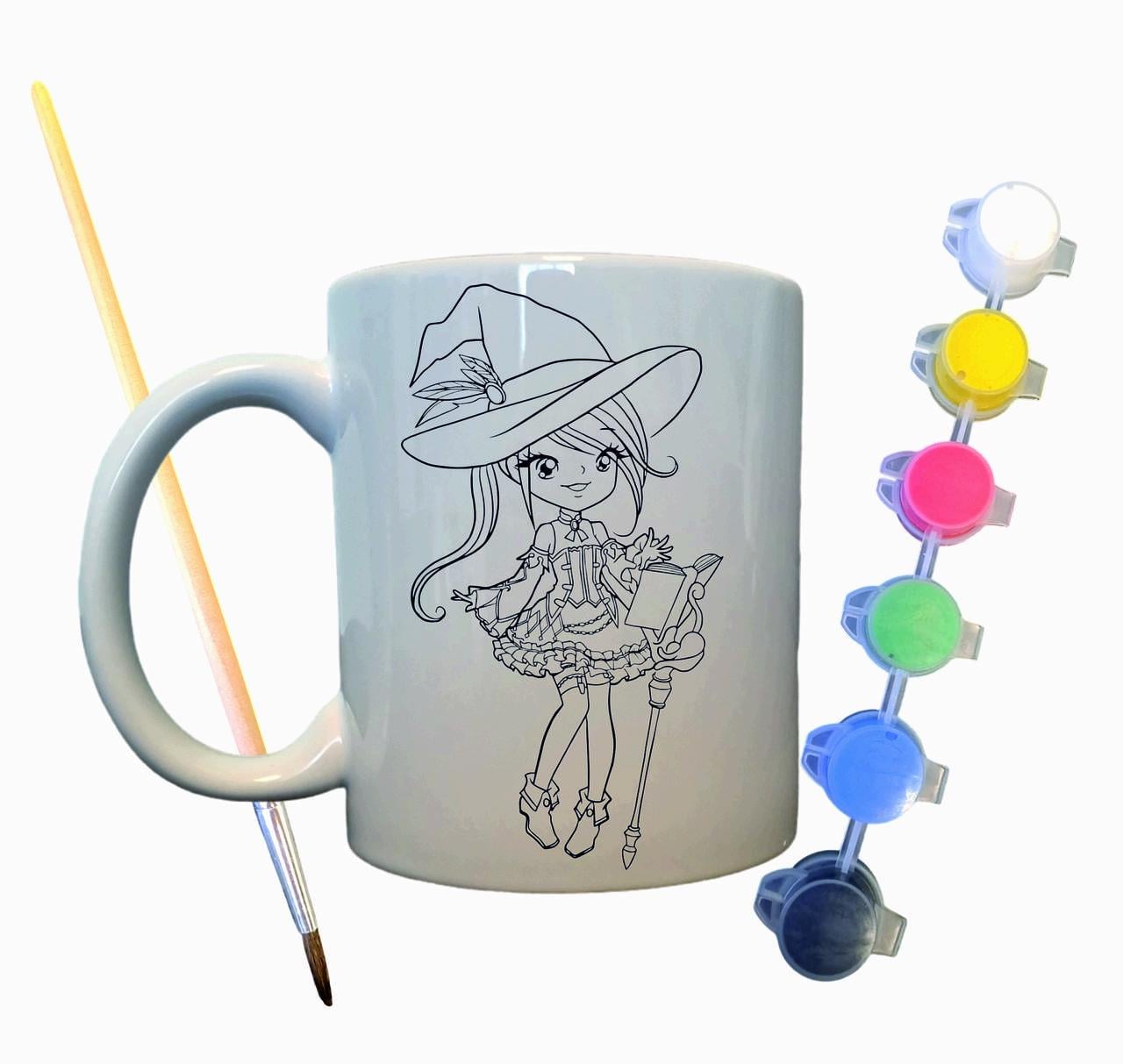 Набор для творчества кружка раскраска Волшебница 330 мл Белый (КР0018)