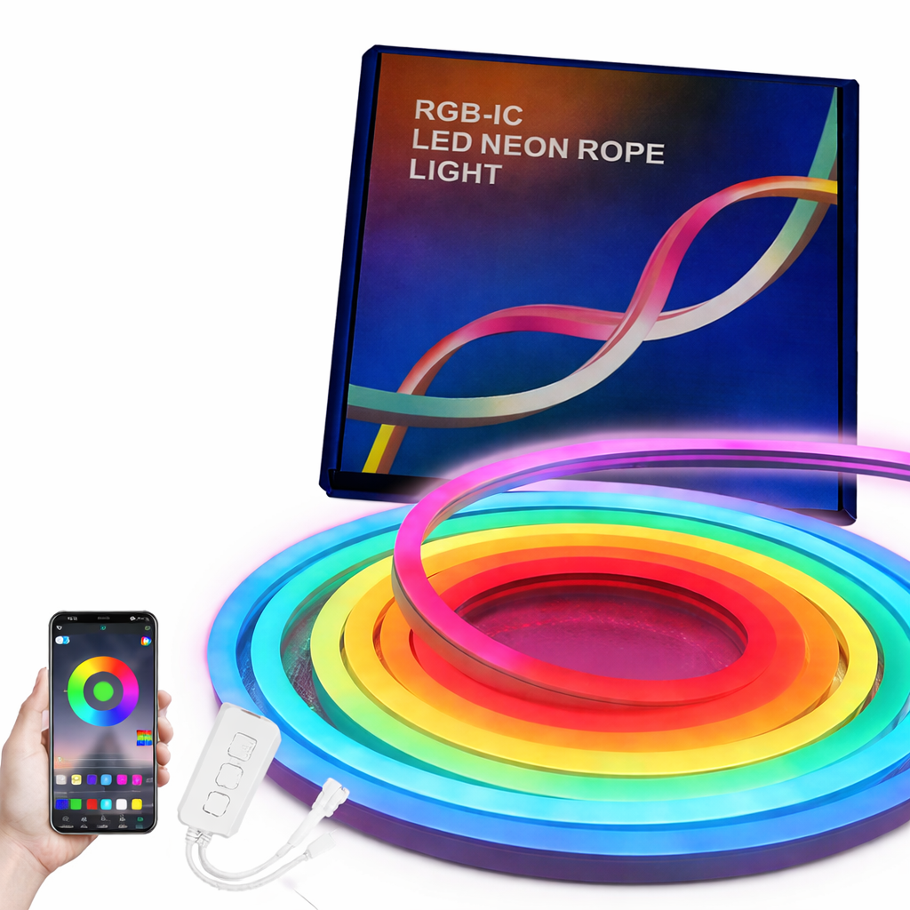 Светодиодная лента Neon Rope LED RGB-IC с Bluetooth адаптером и синхронизацией музыки 5 м (32473782)