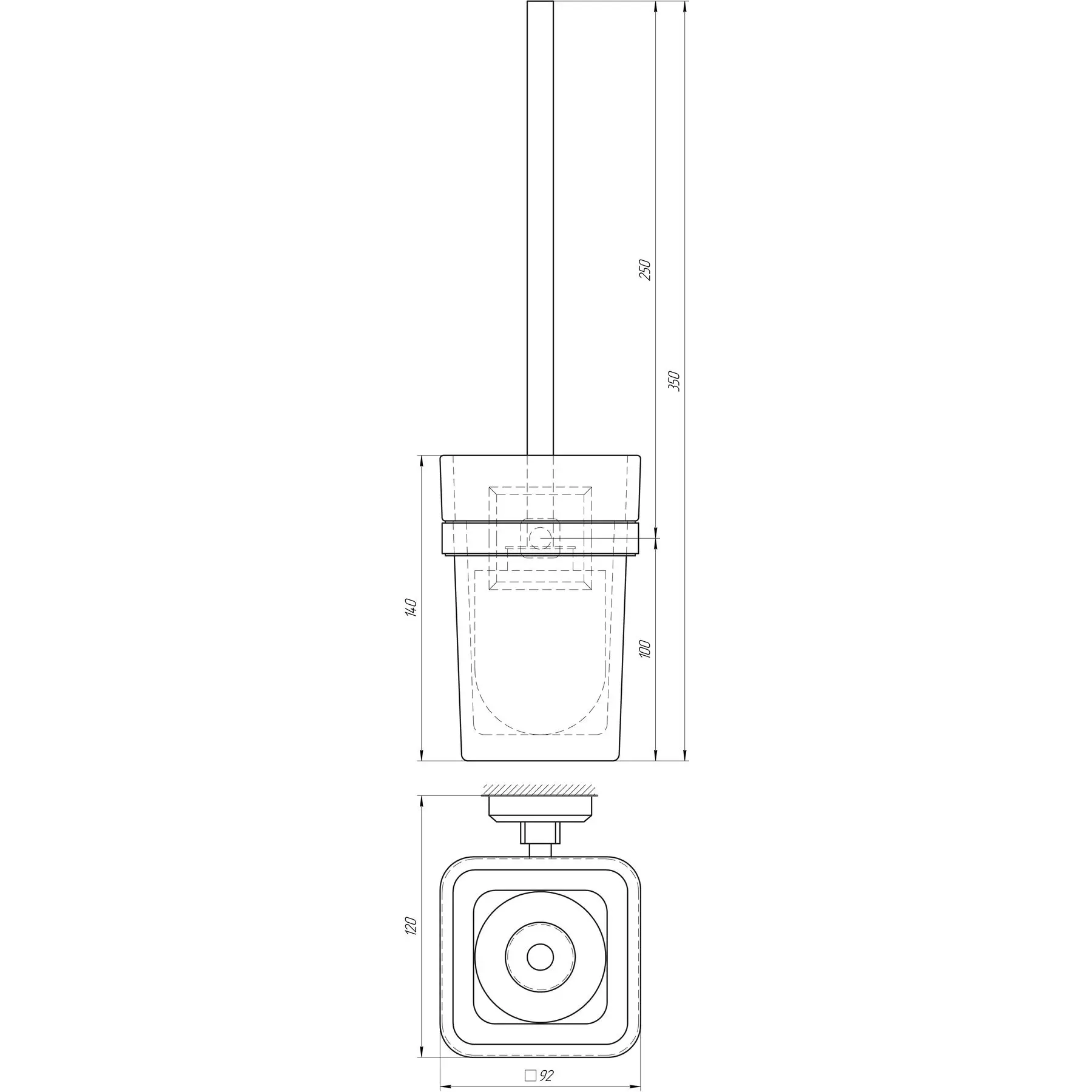 Ершик настенный TOPAZ TКВ 9929A-BL Черный (GSR-000021253) - фото 3