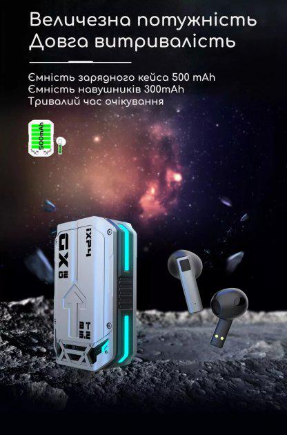 Навушники геймерські Xicami GLY810 з Bluetooth 5.2 та низькою затримкою 30 ms White (11288159) - фото 8