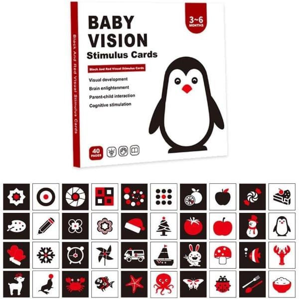 Картки Монтессорі Пінгвін для візуальної стимуляції та дошкільної освіти 3-6 місяців