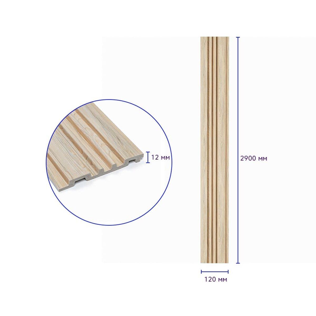 Рельс декоративный PS 2900х120х12 мм Песочное дерево (SW-00002137) - фото 3 Рельс декоративный PS 2900х120х12 мм Песочное дерево (SW-00002137) - фото 3
