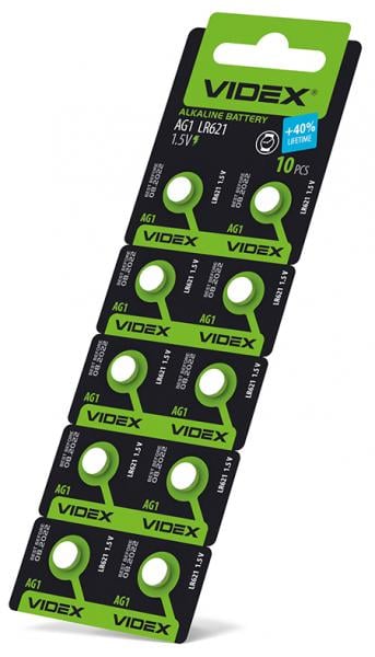 Батарейка годинникова Videx 10 шт. AG 1/LR621