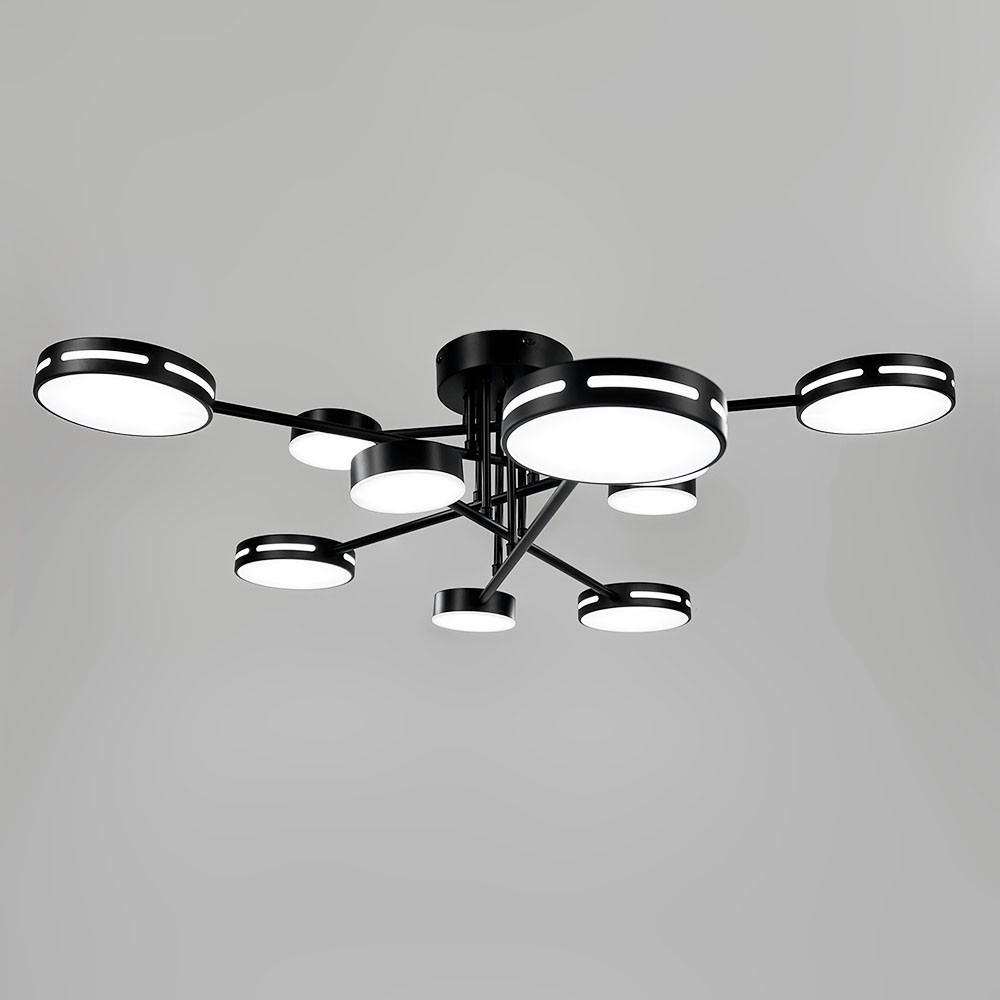 Люстра стельова на 5/5 світлових кругів Ø 90 см Чорний (77031/5/5 BK) - фото 3