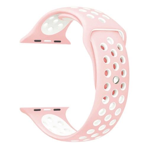 Спортивный ремешок с перфорацией Primo для Apple Watch 38 мм/40 мм Pink/White (822444637)