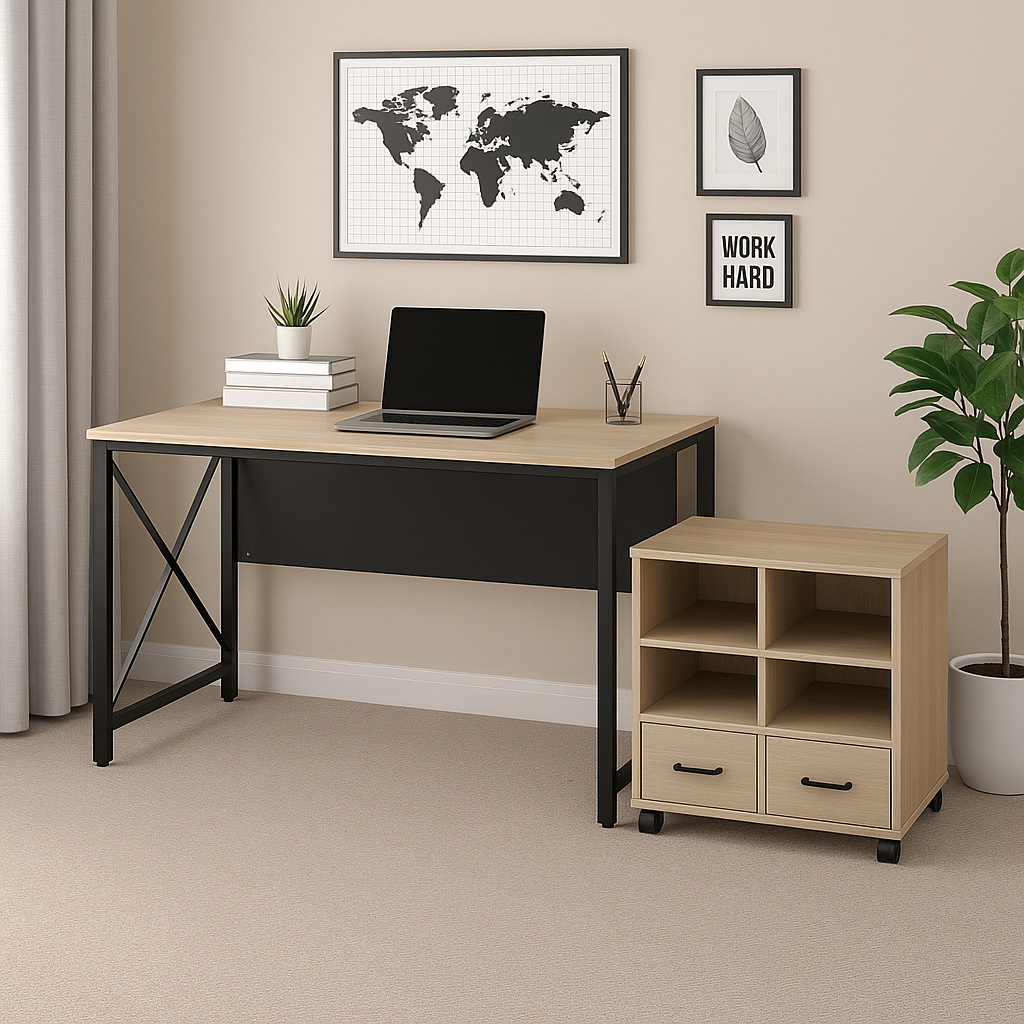 Стіл письмовий з тумбою EcoLoft IN-2731 в стилі лофт (27504630)