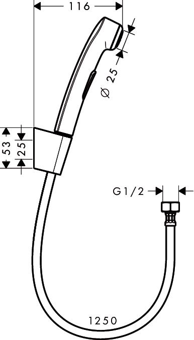 Комплект для гигиенического душа Hansgrohe 32129000 Хром (111658) - фото 2