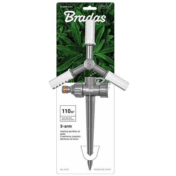 Ороситель вращающийся Bradas WHITE LINE 2-х рожковый пластиковый на колу в блистере (WL-6107)