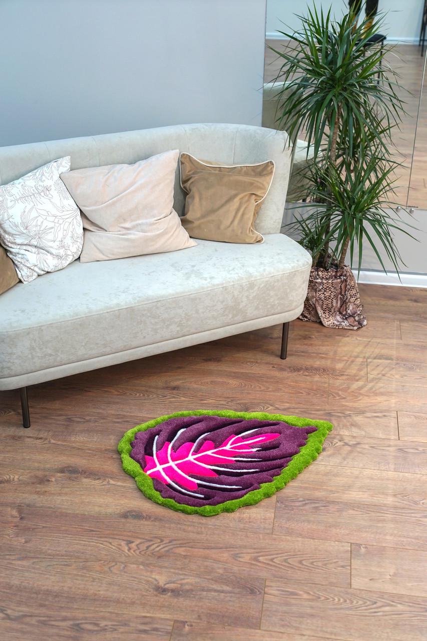 Ковер ручной работы Листок колеуса 75х55 см - фото 2 Ковер ручной работы Листок колеуса 75х55 см - фото 2