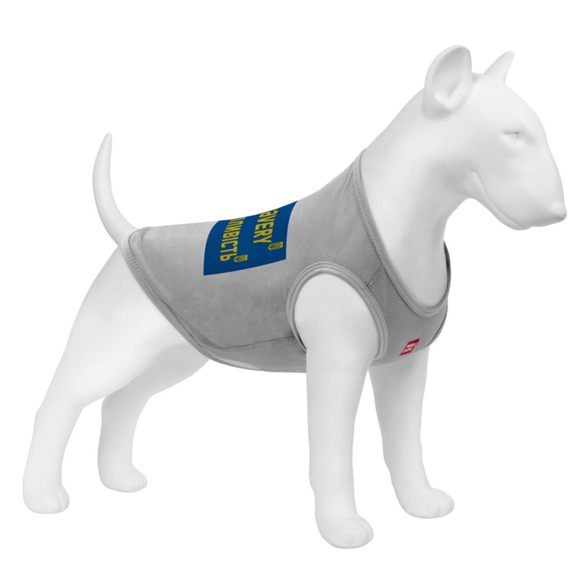 Майка для собак Waudog Clothes Смелость сетка M 38-41 см C 20-23 см Серый (302-0231-11 Col)